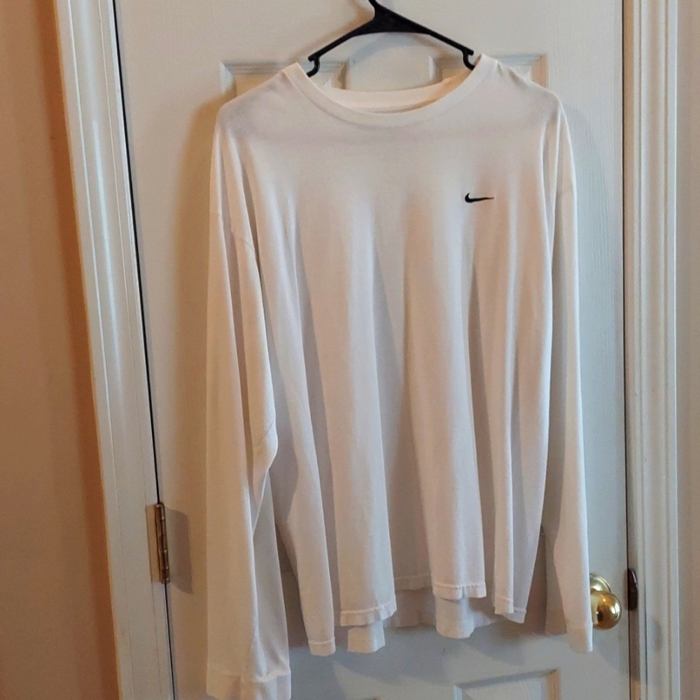 Y2k NIKE Long Sleeve Tee - MED White/Blk boomerang EUC!